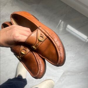 Gucci Brown Leather Horsebit Loafers